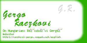 gergo raczkovi business card